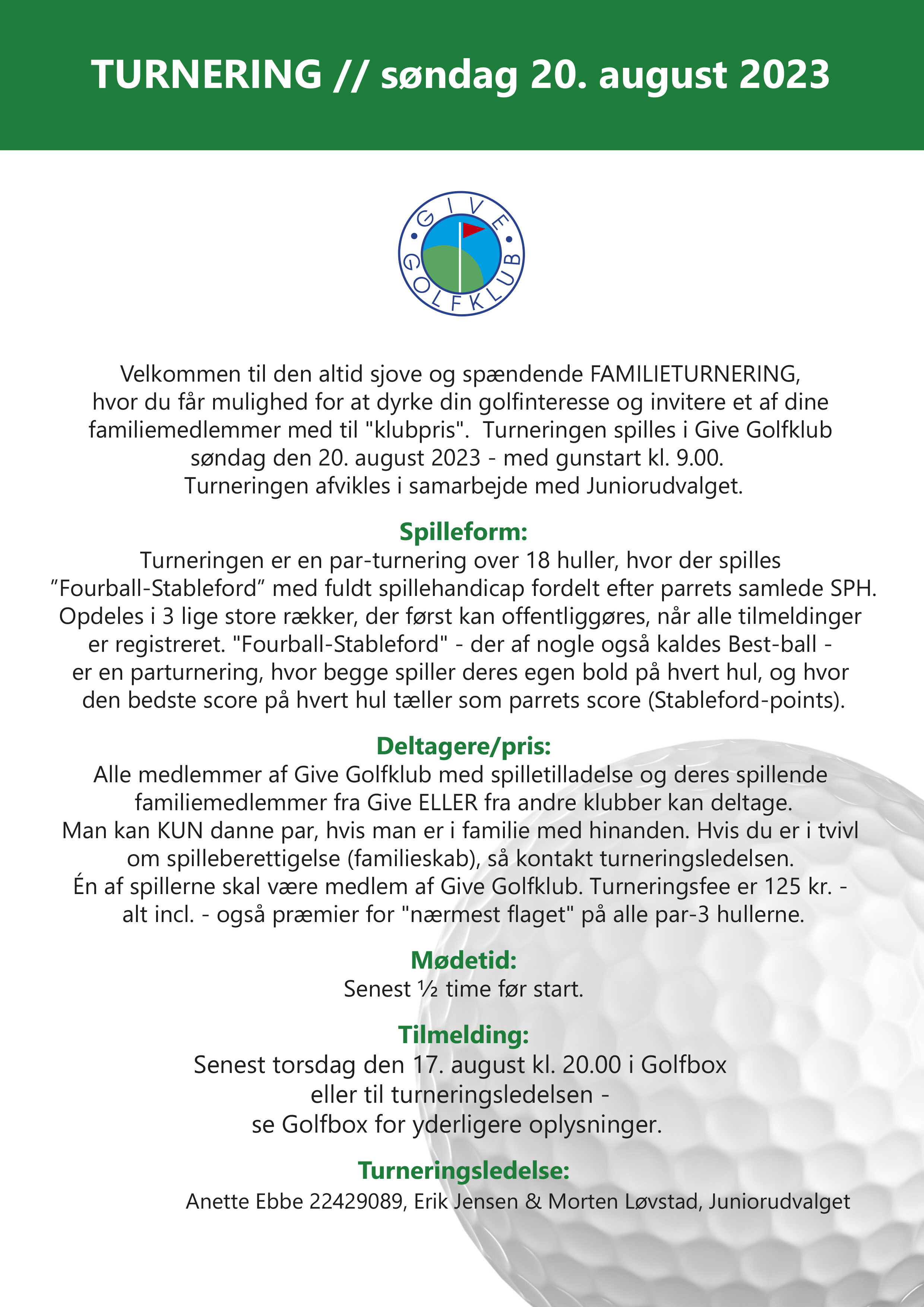 Familieturnering 2023 Opslag